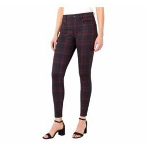 Liverpool Los Angeles Madonna Plaid Red Black Jegging 12 31 Pant Trouser Fall